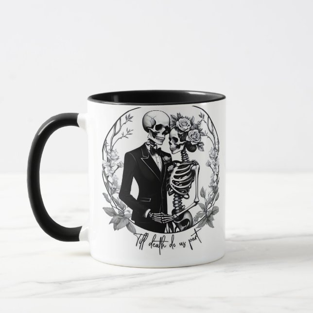 Caneca Até que a morte nos faça parte dos esqueletos clás (Esquerda)