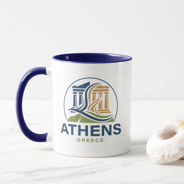 Caneca Atenas Grécia Acrópole Partenon (Com Donut)
