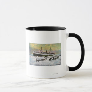 Caneca Aterrissagem de Navio a vapor no gelo