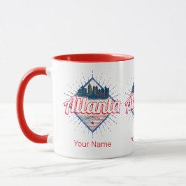 Caneca Atlanta Georgia Estados Unidos Retro Skyline