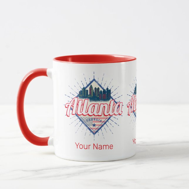 Caneca Atlanta Georgia Estados Unidos Retro Skyline (Esquerda)