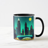Atlanta Skyline sob um céu noturno estrelado