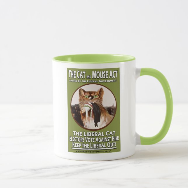 Caneca Ato britânico do gato e do rato do Suffragette do (Direita)