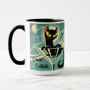 Caneca Atomic Futuristic Space Age Black Cat Martini