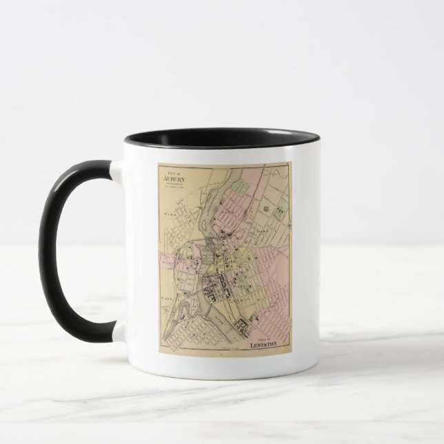 Caneca Auburn, mapa de Lewiston (Esquerda)