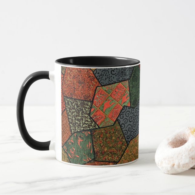 Caneca Audsley Antigo Patchwork Japonês  (Com Donut)