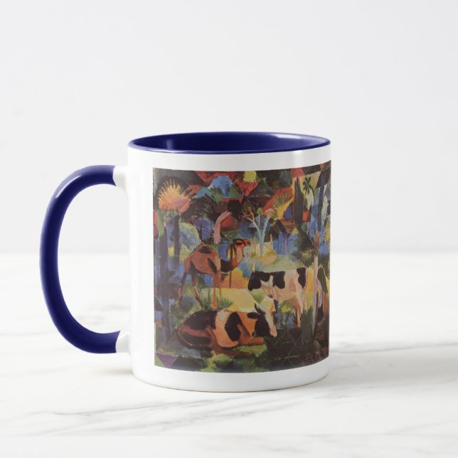 Caneca August Macke Landscape com Vacas e Camelo (Esquerda)