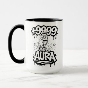 Caneca Aura Farming Plus 9999 Meme do Garoto do Barco