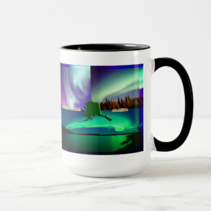 Caneca Aurora boreal da colagem de Alaska