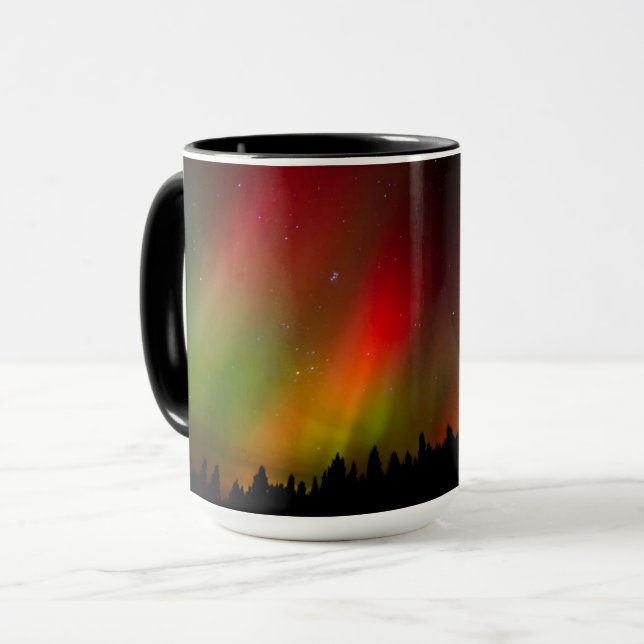 Caneca Aurora Boreal e árvores (Frente Esquerda)