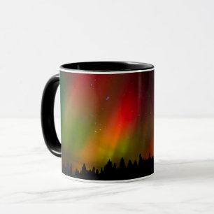 Caneca Aurora Borealis e árvores