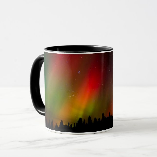 Caneca Aurora Borealis e árvores (Frente Esquerda)