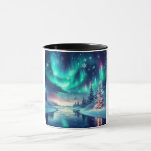 Caneca aurora borealis/Natal/Inverno
