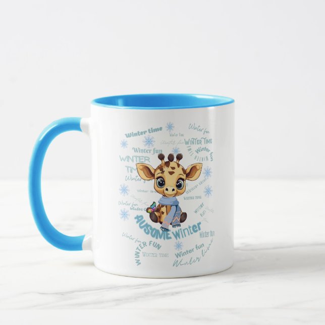 Caneca AUsome Winter Giraffe – Cute Autism Awareness  (Esquerda)