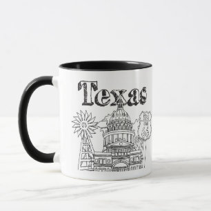 Caneca Austin Texas Art Vacation Texas Souvenir Design