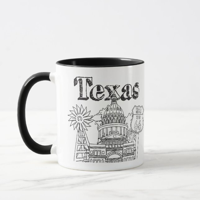 Caneca Austin Texas Art Vacation Texas Souvenir Design (Esquerda)