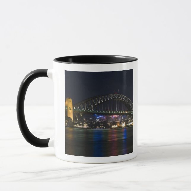 Caneca Austrália, Sydney. Sydney Harbor à noite. (Esquerda)