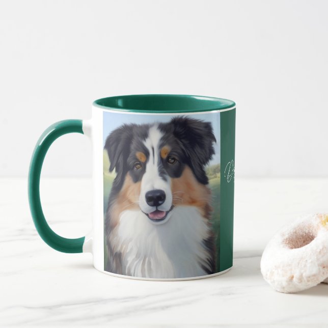 Caneca Australian Shepherd Portrait -  (Com Donut)