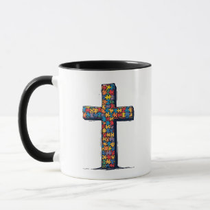 Caneca Autismo Consciência Mês Religião Cristo Jesus