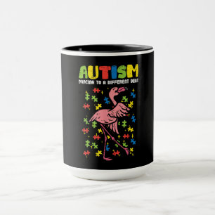 Caneca Autismo Dançando Diferente Bata Flamingo Cute
