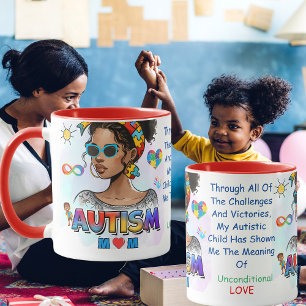 Caneca Autismo Mãe" Empowerment Customizable Mug