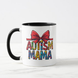 Caneca Autismo Mama Arco Coquette Mãe Autismo Consciência