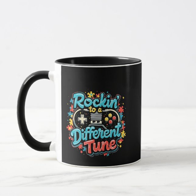 Caneca Autismo no jogo de jogo de ajuste diferente (Esquerda)