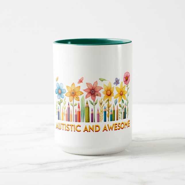 Caneca AUTISTIC & AWESOME Autismo Sensibilização (Centro)