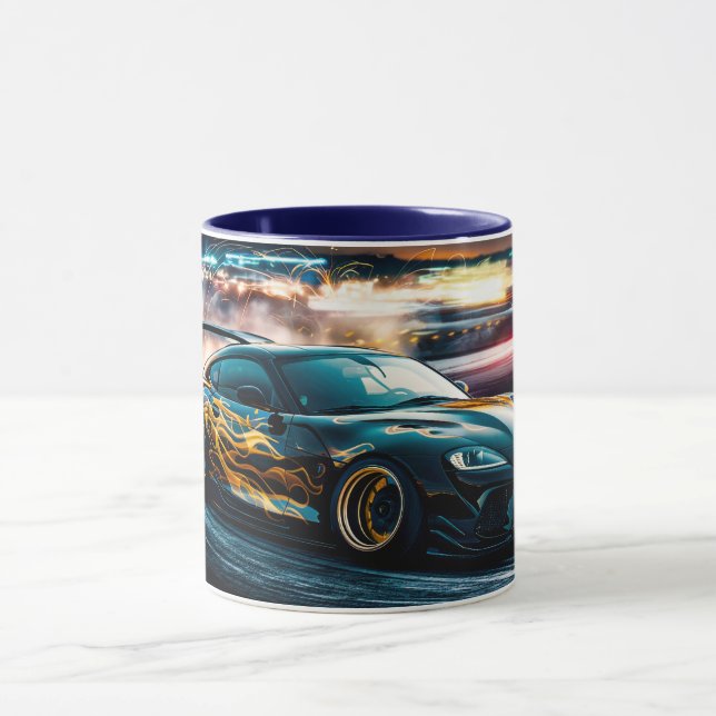 Caneca Automotivo De Carro Esportivo Com Sono Azul (Centro)