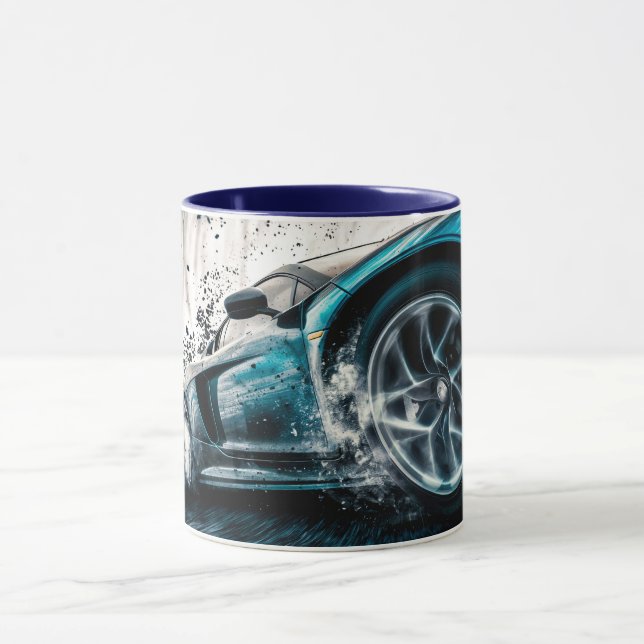 Caneca Automotivo De Carro Esportivo Com Sono Azul (Centro)