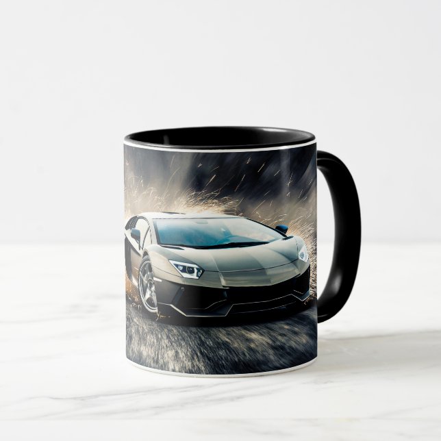 Caneca Automóvel De Carro Esportivo Com Sono Preto (Frente Esquerda)