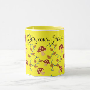 Caneca Autumn Deixa Mushroom Mug com nome editável