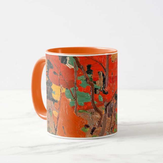 Caneca Autumn-Fall, fine art by Tom Thomson, (Frente Esquerda)