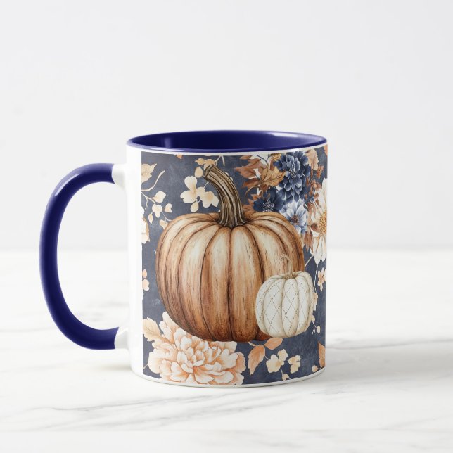 Caneca Autumn Fall Floral Pumpkin Mug (Esquerda)