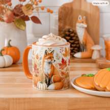 Autumn Harvest with Fox and Pumpkins Wildlife 