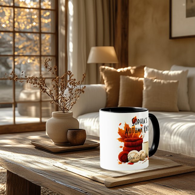 Caneca Autumn Knits Mug - Cozy Yarn & Coffee Vibes (Criador carregado)