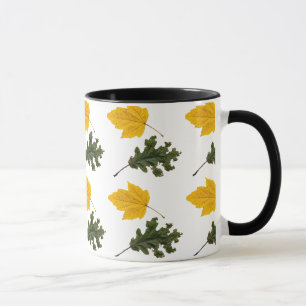 Caneca Autumn Symmetry Leaf Pattern