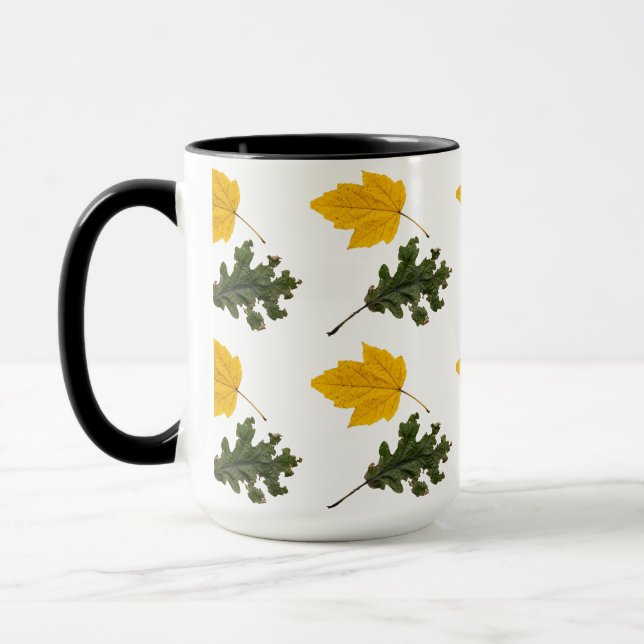 Caneca Autumn Symmetry Leaf Pattern (Esquerda)