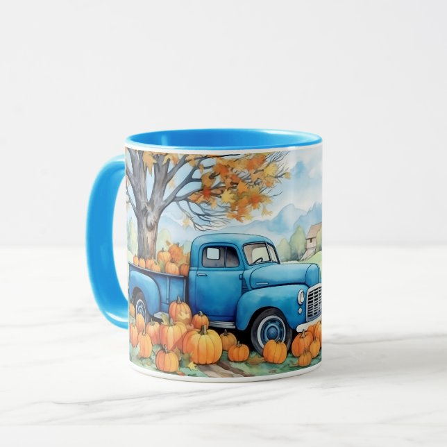 Caneca Autumn Vintage Pickup e Pumpkins (Frente Esquerda)