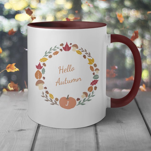 Caneca Autumn Wreath Monographic Mug (Autumn Wreath Monogram Mug)