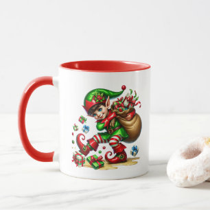 Caneca Auxiliar de Papais noeis de Natal Festivos