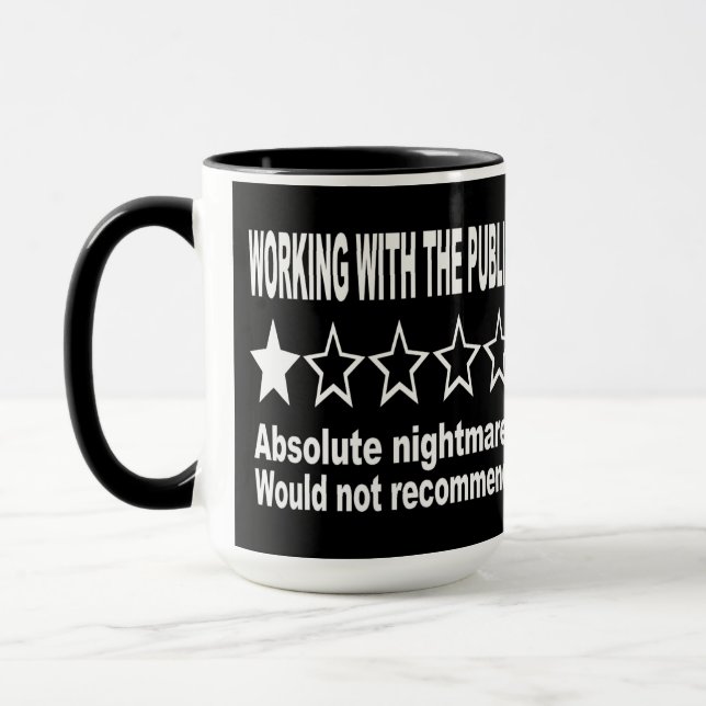 Caneca Avaliação de Uma Estrela Preta (Esquerda)