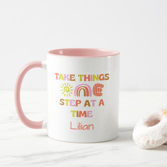 Caneca Avaliações Motivacionais Personalizadas - Letra de (Com Donut)
