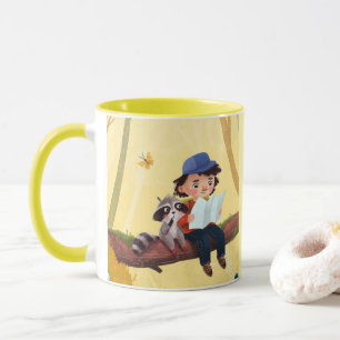 Caneca Aventura Caprichosa – Menino e Guaxinim na Florest