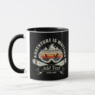 Caneca Aventura de Esqui Personalizada Retroativa
