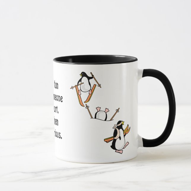 Caneca Aventura do esqui do pinguim (Direita)