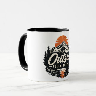 Caneca Aventura na Natureza da Montanha Outside Feels Bet