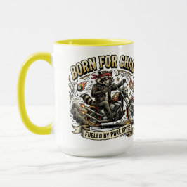 Caneca Aventura Selvagem do Mapache Ciclista Rebelde