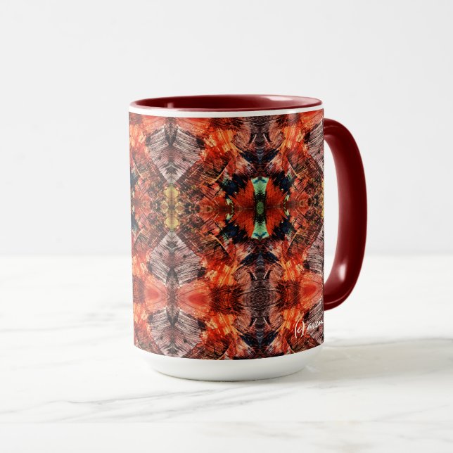 Caneca Aventura vermelha asteca (Frente Esquerda)