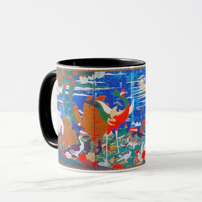 Caneca Aves, Animais e Plantas Flores (Esquerda) Jacuchu (Frente Esquerda)